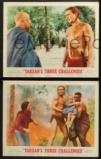 9k425 TARZAN'S THREE CHALLENGES 8 LCs 1963 Edgar Rice Burroughs, Jock Mahoney, Woody Strode!