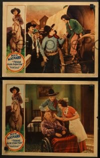 9k814 TEXAS GUN-FIGHTER 3 LCs 1932 great images of Ken Maynard with gun & his famous horse Tarzan!