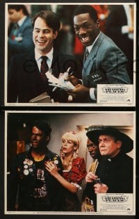 9k461 TRADING PLACES 8 LCs 1983 Dan Aykroyd & Eddie Murphy are getting rich & getting even!