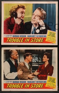 9k601 TROUBLE IN STORE 6 LCs 1955 Margaret Rutherford, Norman Wisdom, clown prince of the screen!