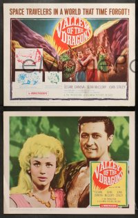 9k478 VALLEY OF THE DRAGONS 8 LCs 1961 Jules Verne, dinosaurs & giant spiders in a world time forgot!
