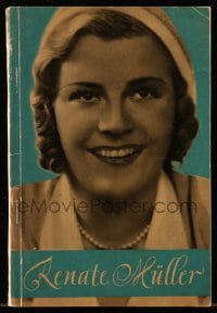 9m537 RENATE MULLER German softcover book 1932 biography of the German actress with illustraitons!