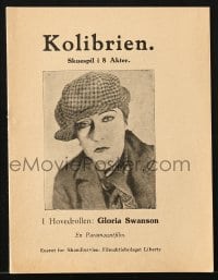9m893 HUMMING BIRD Danish program 1924 Gloria Swanson as the leader of a gang of French Apaches!