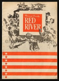 9m954 RED RIVER Danish program 1951 John Wayne, Montgomery Clift, Howard Hawks, different images!