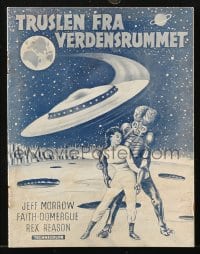 9m974 THIS ISLAND EARTH Danish program 1958 sci-fi classic, cool different alien artwork!