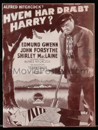 9m982 TROUBLE WITH HARRY Danish program 1959 Hitchcock, John Forsythe, Shirley MacLaine, different!