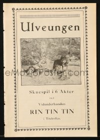 9m990 WHERE THE NORTH BEGINS Danish program 1923 different images of canine hero Rin Tin Tin!