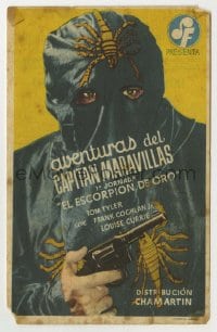 9m072 ADVENTURES OF CAPTAIN MARVEL part 1 Spanish herald 1943 cool image of The Scorpion w/gun!