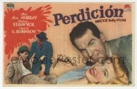 9m164 DOUBLE INDEMNITY Spanish herald 1947 Billy Wilder, Barbara Stanwyck, MacMurray, different!