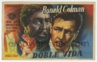 9m165 DOUBLE LIFE Spanish herald 1948 film noir, completely different art of Ronald Colman!