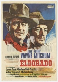 9m173 EL DORADO Spanish herald 1967 different art of John Wayne & Robert Mitchum, Howard Hawks