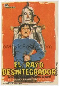 9m175 EL RAYO DESINTEGRADOR Spanish herald 1966 great Jano art of boy & his robot Arturo!