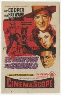 9m195 GARDEN OF EVIL Spanish herald 1955 Soligo art of Gary Cooper, Susan Hayward & Richard Widmark