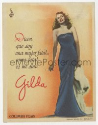 9m201 GILDA Spanish herald 1946 full-length sexy smoking Rita Hayworth in black dress, rare!