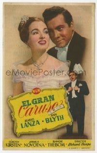9m210 GREAT CARUSO Spanish herald 1954 different image of Mario Lanza & pretty Ann Blyth!