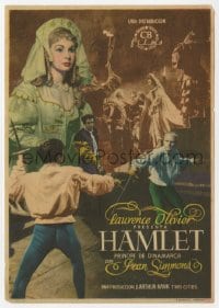 9m218 HAMLET Spanish herald 1949 Laurence Olivier in William Shakespeare classic, different!