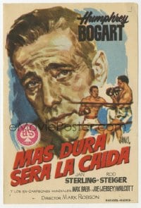 9m220 HARDER THEY FALL Spanish herald R1960s cool Jano art of Humphrey Bogart over boxing match!