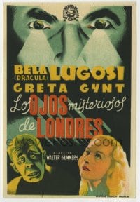 9m235 HUMAN MONSTER Spanish herald R1940s completely different art of Bela Lugosi, Edgar Wallace!