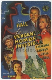 9m245 INVISIBLE MAN'S REVENGE Spanish herald 1944 Jon Hall, H.G. Wells, different art of top cast!