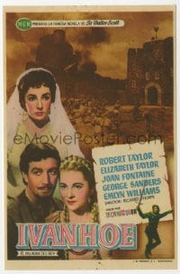 9m249 IVANHOE Spanish herald 1953 Elizabeth Taylor, Robert Taylor, Joan Fontaine, different!