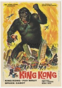 9m265 KING KONG Spanish herald R1965 different art of giant ape holding Fay Wray & destroying city!