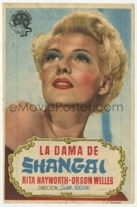 9m274 LADY FROM SHANGHAI Spanish herald 1948 different portrait of sexy blonde Rita Hayworth!
