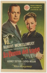 9m276 LADY IN THE LAKE Spanish herald 1947 different image of Robert Montgomery & Audrey Totter!