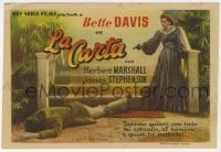 9m281 LETTER Spanish herald 1942 different image of Bette Davis, who shot her cheating lover!