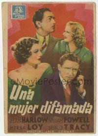 9m282 LIBELED LADY Spanish herald 1939 Jean Harlow, William Powell, Spencer Tracy & Myrna Loy!