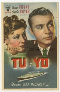 9m291 LOVE AFFAIR Spanish herald 1944 different close up of Irene Dunne & Charles Boyer!
