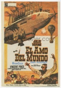 9m305 MASTER OF THE WORLD Spanish herald 1966 Jules Verne, Vincent Price, art of flying machine!