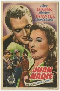 9m307 MEET JOHN DOE Spanish herald 1948 Gary Cooper & Barbara Stanwyck, Frank Capra, different!