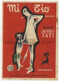 9m314 MON ONCLE Spanish herald 1958 cool art of Jacques Tati as My Uncle, Mr. Hulot!