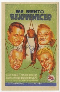 9m315 MONKEY BUSINESS Spanish herald 1953 Grant, Ginger Rogers, Marilyn Monroe shown, Soligo art!