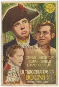 9m323 MUTINY ON THE BOUNTY Spanish herald 1936 Clark Gable, Charles Laughton & Tone in jungle!