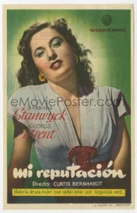9m328 MY REPUTATION Spanish herald 1946 great different close up of sexy bad girl Barbara Stanwyck!