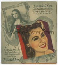 9m342 NINOTCHKA die-cut 4pg Spanish herald 1941 Greta Garbo, Douglas, Lubitsch, different images
