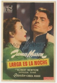 9m352 ODD MAN OUT Spanish herald 1949 c/u of James Mason & Kathleen Ryan, directed by Carol Reed!