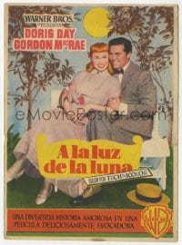 9m353 ON MOONLIGHT BAY Spanish herald 1953 different romantic portrait of Doris Day & Gordon MacRae!