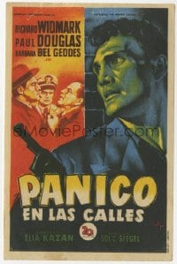 9m360 PANIC IN THE STREETS Spanish herald 1951 Soligo art of Widmark & Palance, Elia Kazan noir!