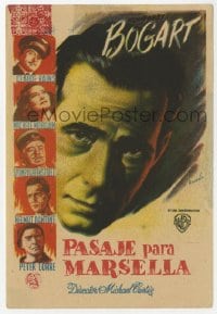 9m361 PASSAGE TO MARSEILLE Spanish herald 1948 great different art of Humphrey Bogart by Ramon!