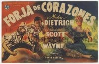 9m368 PITTSBURGH Spanish herald 1946 John Wayne, Marlene Dietrich, Randolph Scott, different art!