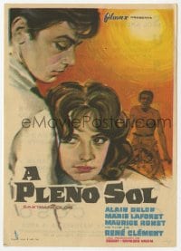 9m375 PURPLE NOON Spanish herald 1961 Rene Clement's Plein soleil, MCP art of Delon & Laforet!