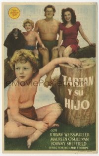 9m456 TARZAN FINDS A SON Spanish herald 1943 Johnny Weissmuller, O'Sullivan, Sheffield & Cheeta!
