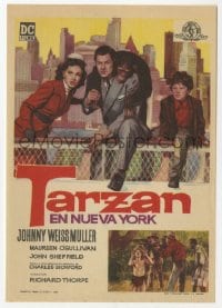 9m464 TARZAN'S NEW YORK ADVENTURE Spanish herald R1966 Weissmuller, O'Sullivan, Sheffield & Cheeta!