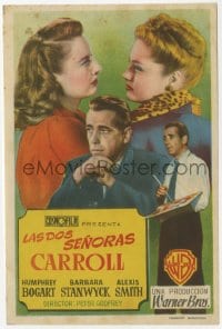 9m495 TWO MRS. CARROLLS Spanish herald 1951 Humphrey Bogart between Barbara Stanwyck & Alexis Smith!
