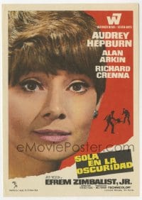 9m505 WAIT UNTIL DARK Spanish herald 1968 different close portrait of blind Audrey Hepburn!