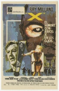 9m526 X: THE MAN WITH THE X-RAY EYES Spanish herald 1966 Ray Milland, cool sci-fi art!