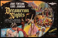 9m017 DECAMERON NIGHTS English trade ad 1953 Joan Fontaine & Louis Jourdan, great art!