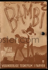 9m822 BAMBI Danish program 1947 Walt Disney cartoon deer classic, great different images!